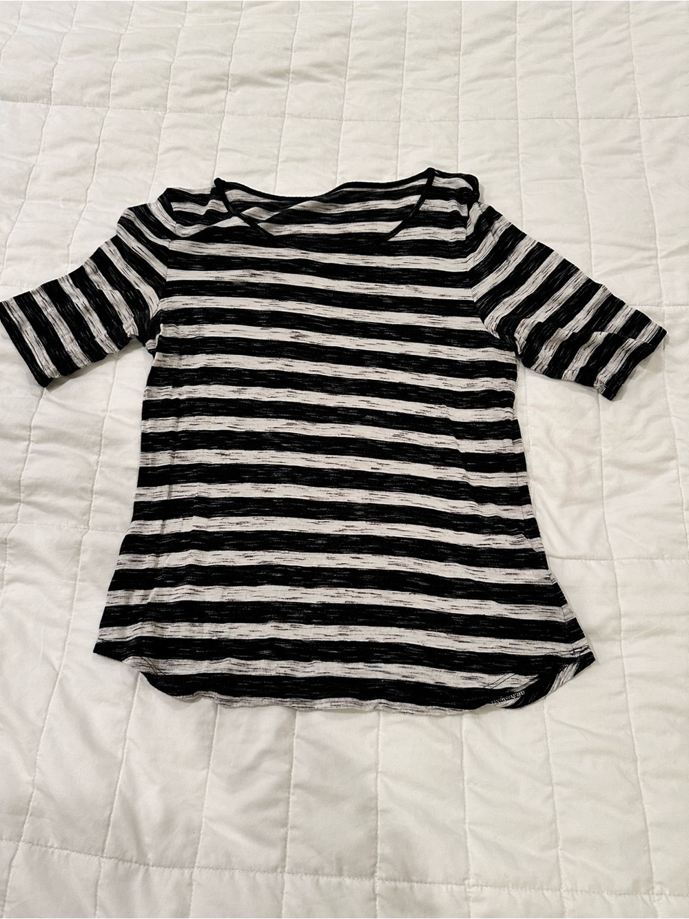Black & White Striped Short Sleeve Women's Tee